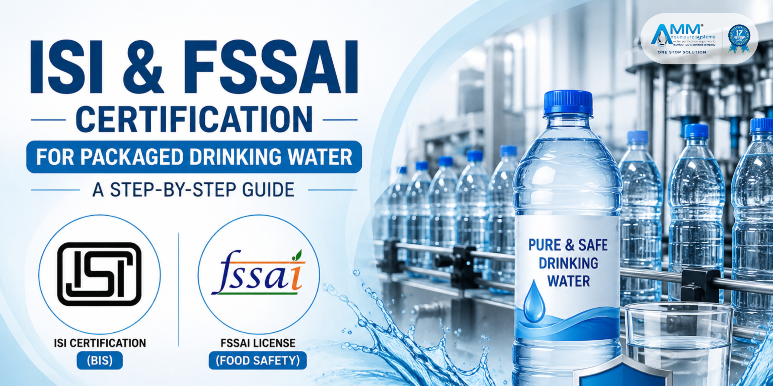 ISI & FSSAI Certification for Packaged Drinking Water